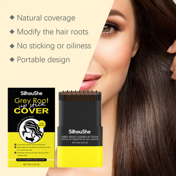 Light Brown Root Touch-Up Stick – Gray Hair Concealer - Image 5