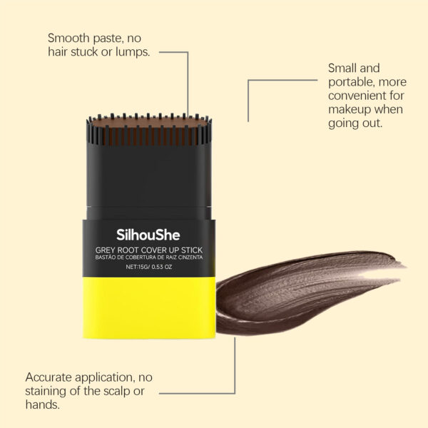 Light Brown Root Touch-Up Stick – Gray Hair Concealer - Image 6